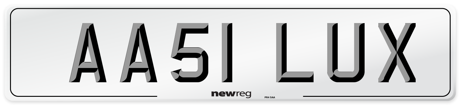 AA51 LUX Number Plate from New Reg